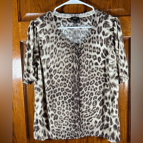 Talbots 3XP Button Front Lightweight Short Sleeve Sweater Top - Picture 1 of 5
